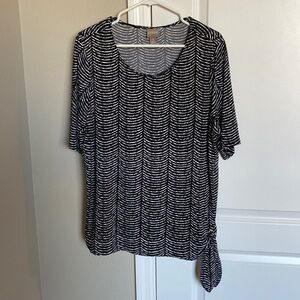 Chico blouse size 3 black and white